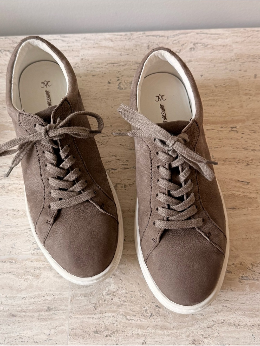 Johnston & Murphy Women’s Taupe Suede Casual Sneakers